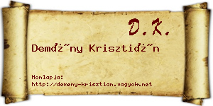 Demény Krisztián névjegykártya